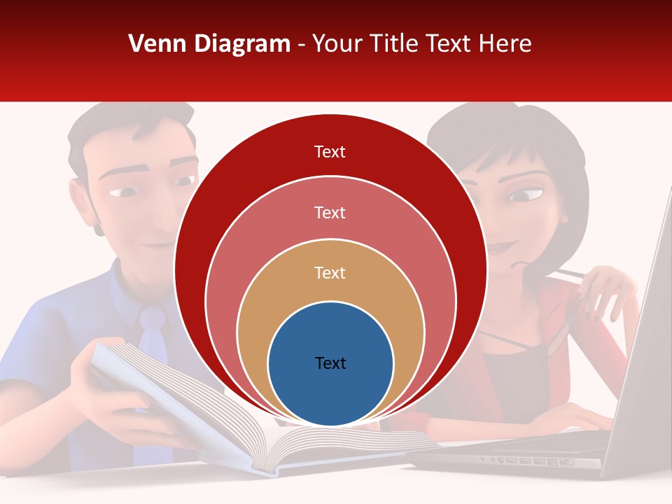 A Man And Woman Sitting At A Table With A Laptop PowerPoint Template