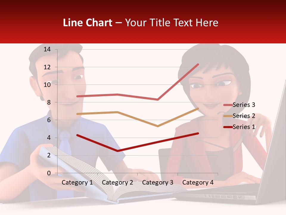 A Man And Woman Sitting At A Table With A Laptop PowerPoint Template