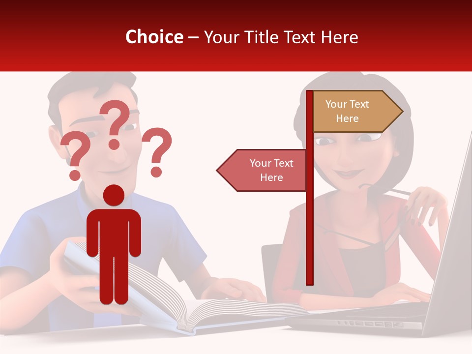 A Man And Woman Sitting At A Table With A Laptop PowerPoint Template