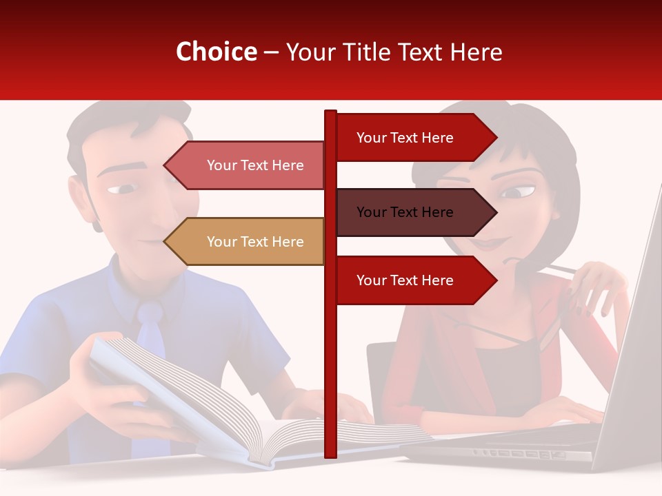 A Man And Woman Sitting At A Table With A Laptop PowerPoint Template