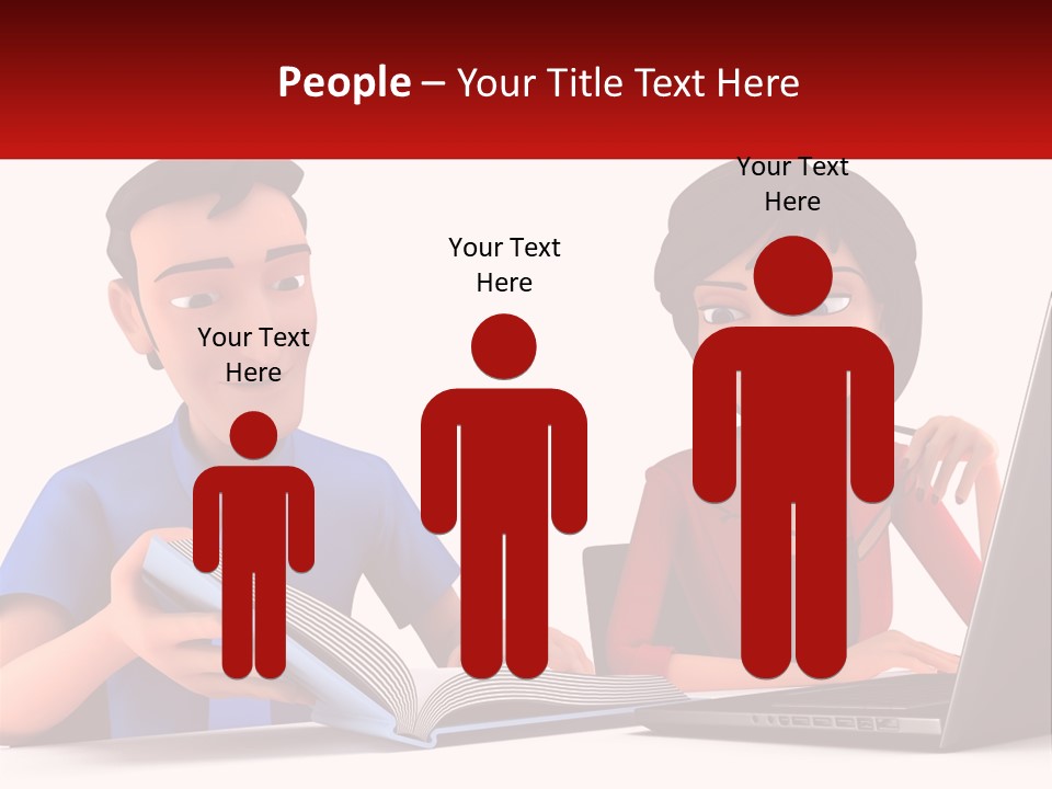 A Man And Woman Sitting At A Table With A Laptop PowerPoint Template