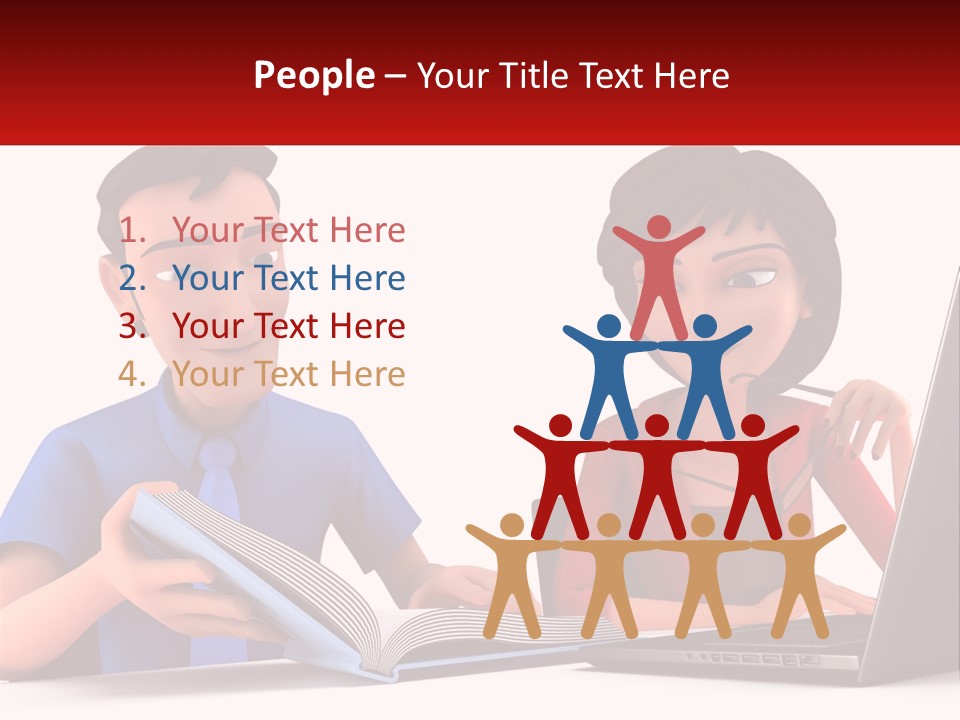 A Man And Woman Sitting At A Table With A Laptop PowerPoint Template