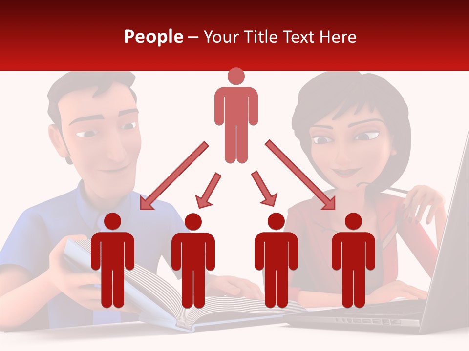 A Man And Woman Sitting At A Table With A Laptop PowerPoint Template