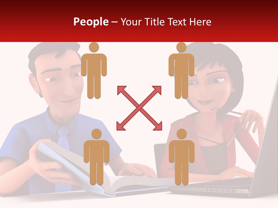 A Man And Woman Sitting At A Table With A Laptop PowerPoint Template