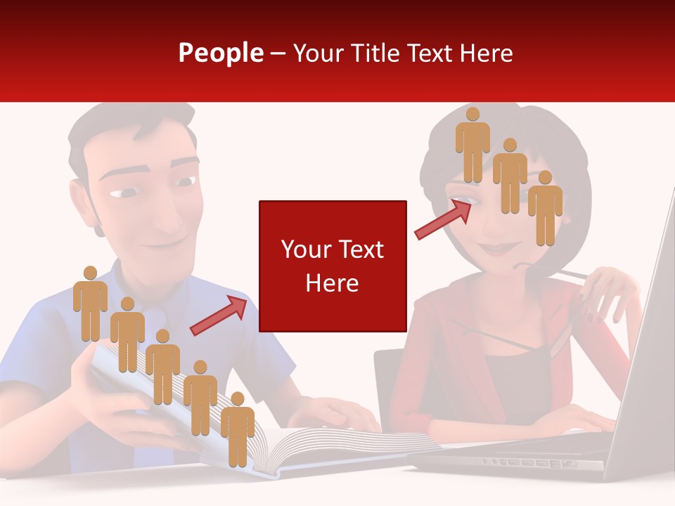 A Man And Woman Sitting At A Table With A Laptop PowerPoint Template