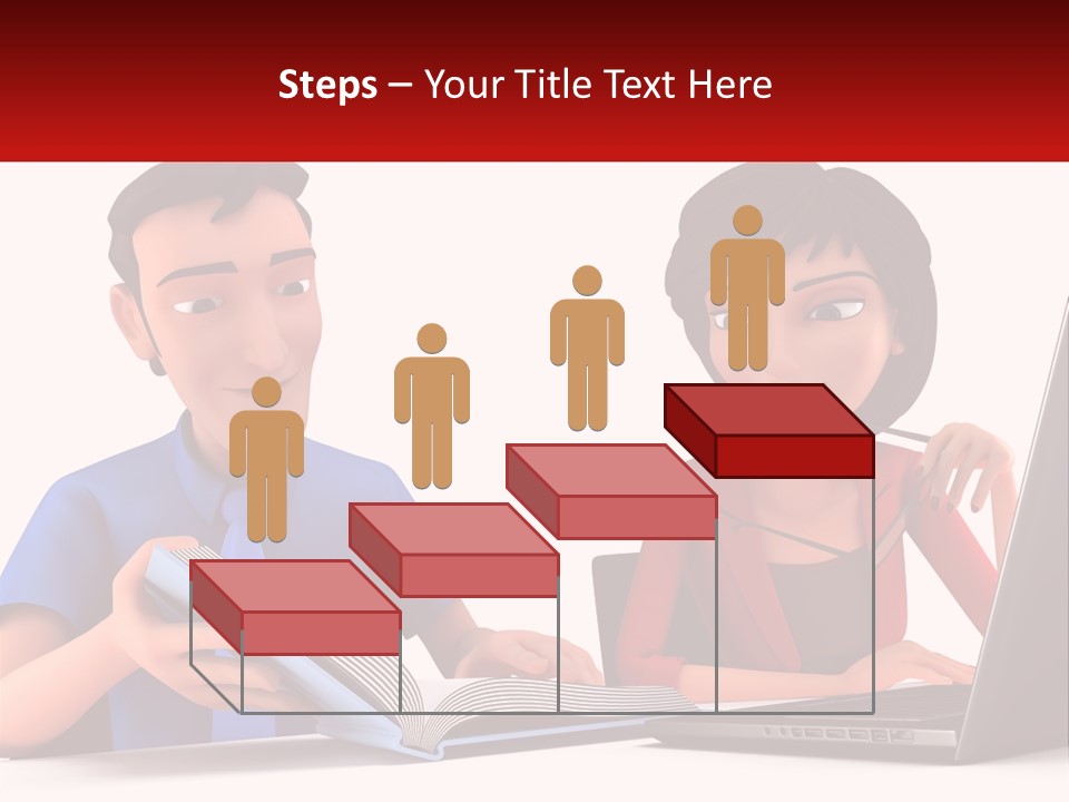 A Man And Woman Sitting At A Table With A Laptop PowerPoint Template