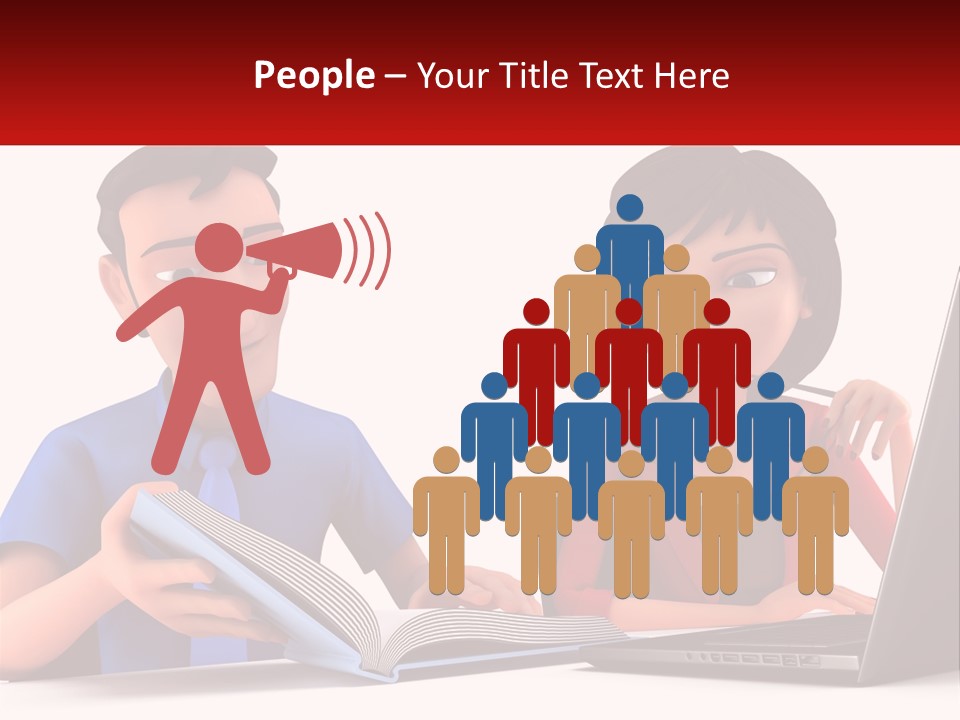 A Man And Woman Sitting At A Table With A Laptop PowerPoint Template