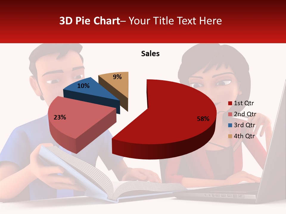 A Man And Woman Sitting At A Table With A Laptop PowerPoint Template