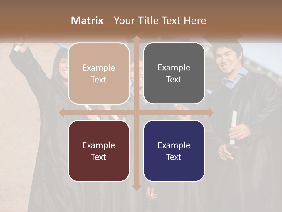 A Group Of People In Graduation Caps And Gowns PowerPoint Template