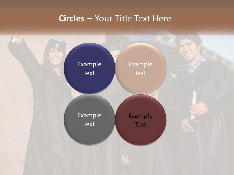 A Group Of People In Graduation Caps And Gowns PowerPoint Template