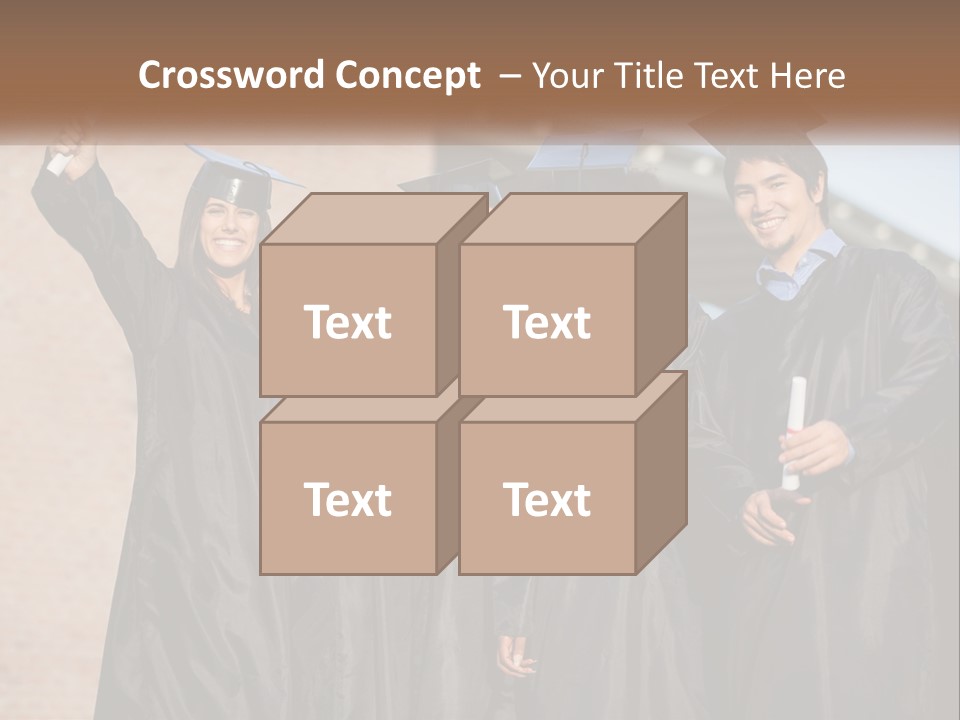 A Group Of People In Graduation Caps And Gowns PowerPoint Template