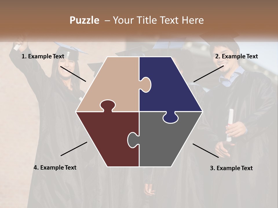 A Group Of People In Graduation Caps And Gowns PowerPoint Template