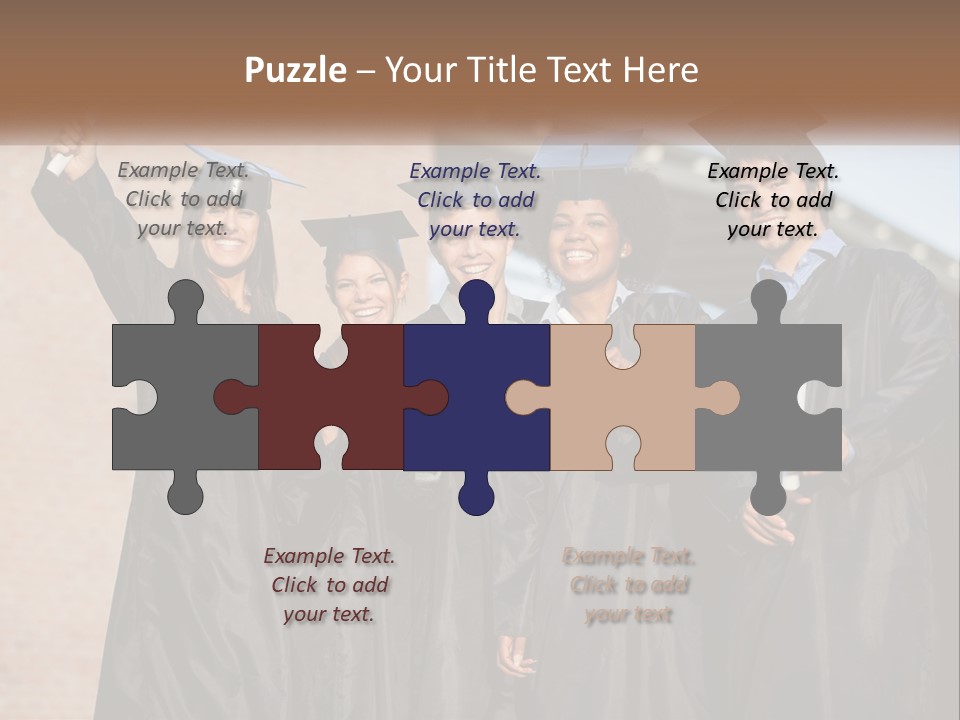 A Group Of People In Graduation Caps And Gowns PowerPoint Template