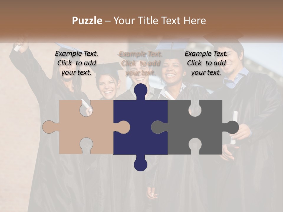 A Group Of People In Graduation Caps And Gowns PowerPoint Template