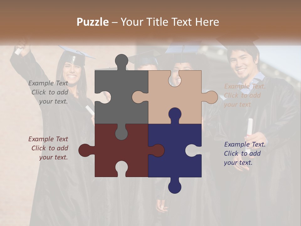 A Group Of People In Graduation Caps And Gowns PowerPoint Template