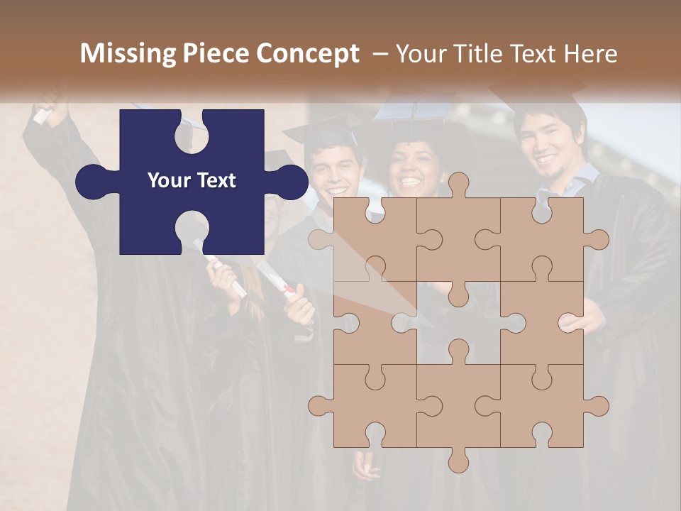 A Group Of People In Graduation Caps And Gowns PowerPoint Template