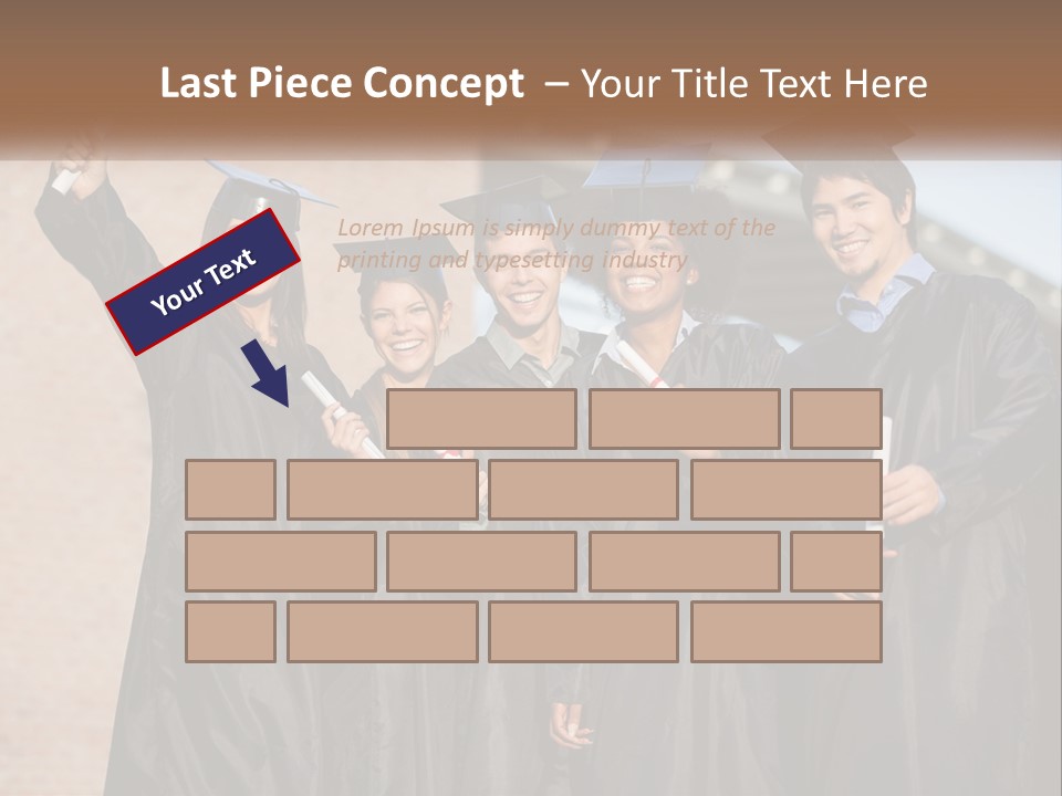 A Group Of People In Graduation Caps And Gowns PowerPoint Template