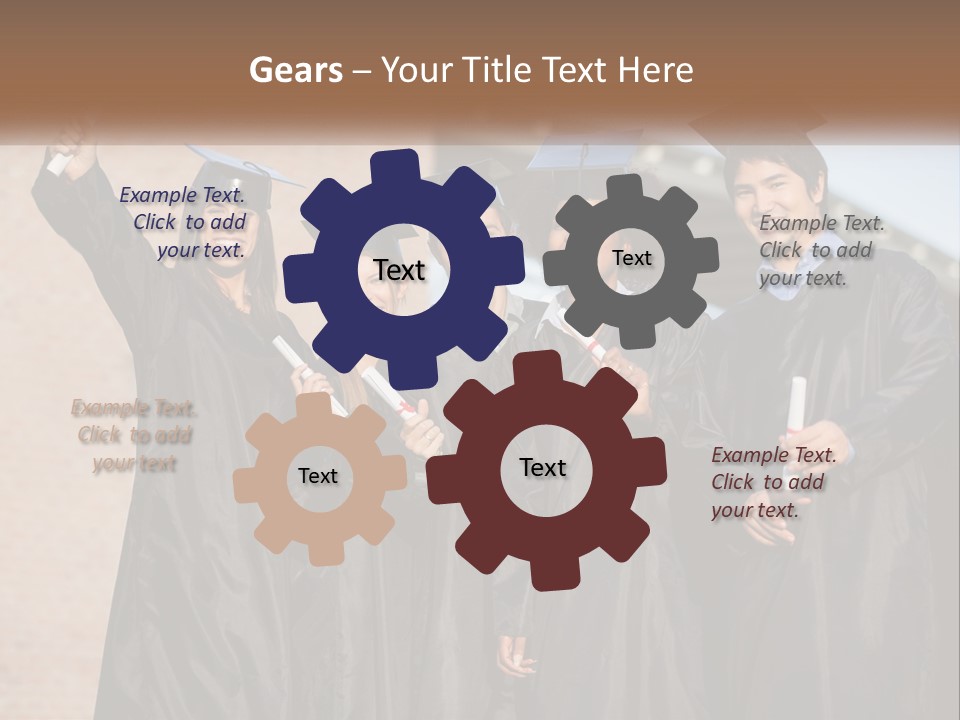 A Group Of People In Graduation Caps And Gowns PowerPoint Template