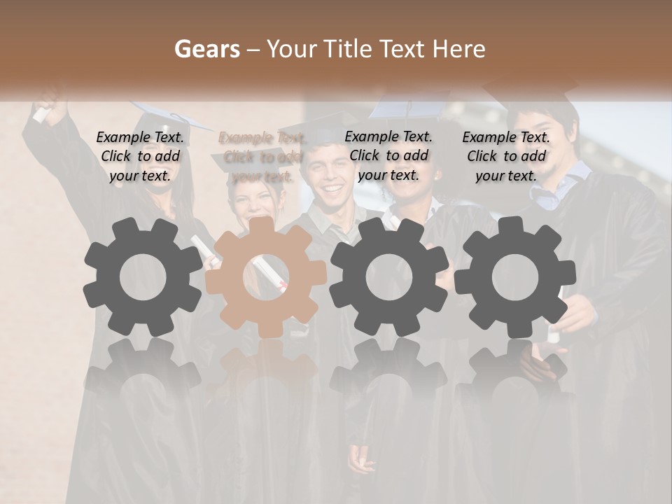 A Group Of People In Graduation Caps And Gowns PowerPoint Template