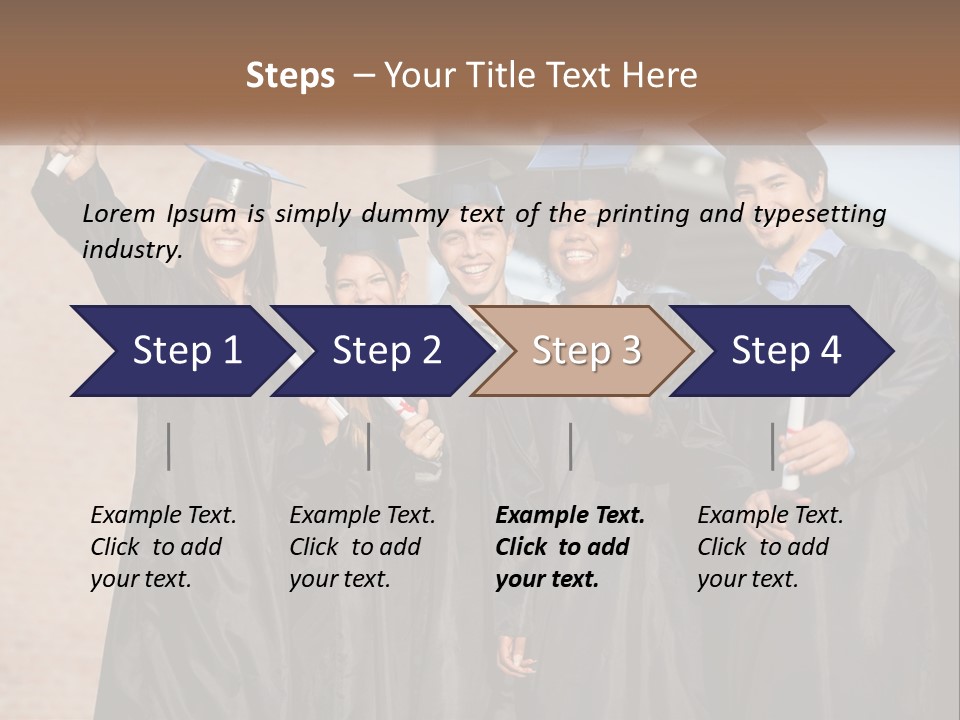 A Group Of People In Graduation Caps And Gowns PowerPoint Template