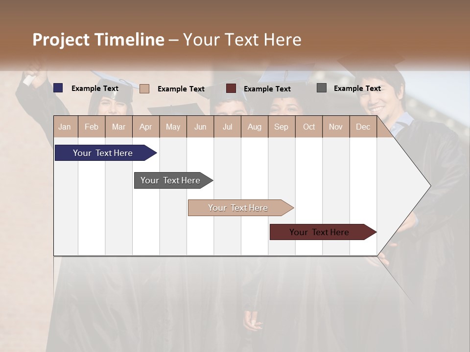 A Group Of People In Graduation Caps And Gowns PowerPoint Template