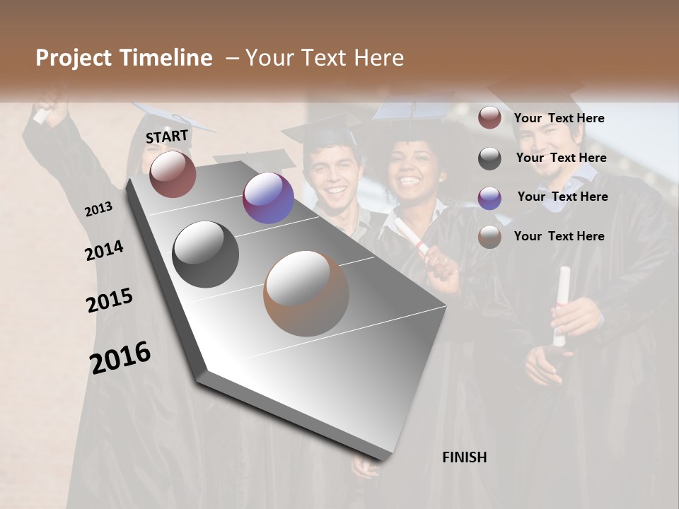 A Group Of People In Graduation Caps And Gowns PowerPoint Template