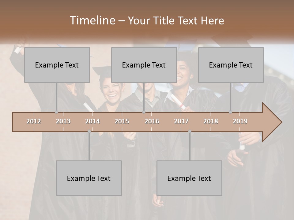 A Group Of People In Graduation Caps And Gowns PowerPoint Template