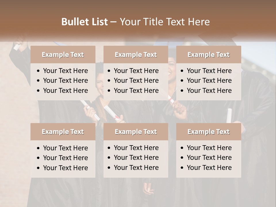 A Group Of People In Graduation Caps And Gowns PowerPoint Template