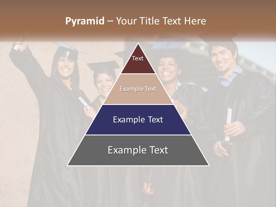 A Group Of People In Graduation Caps And Gowns PowerPoint Template