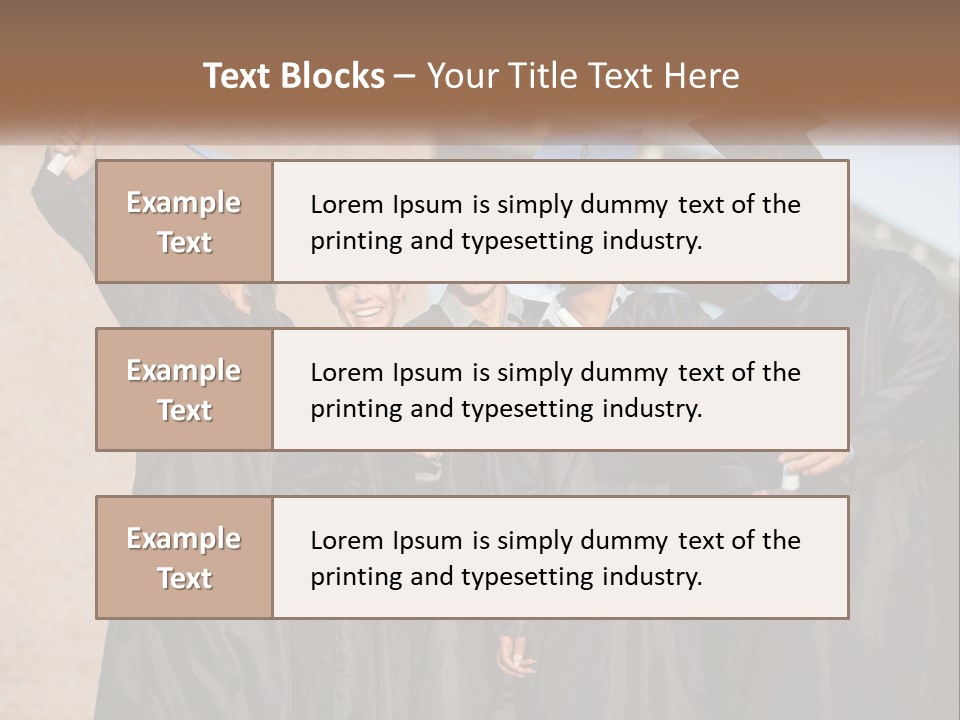 A Group Of People In Graduation Caps And Gowns PowerPoint Template