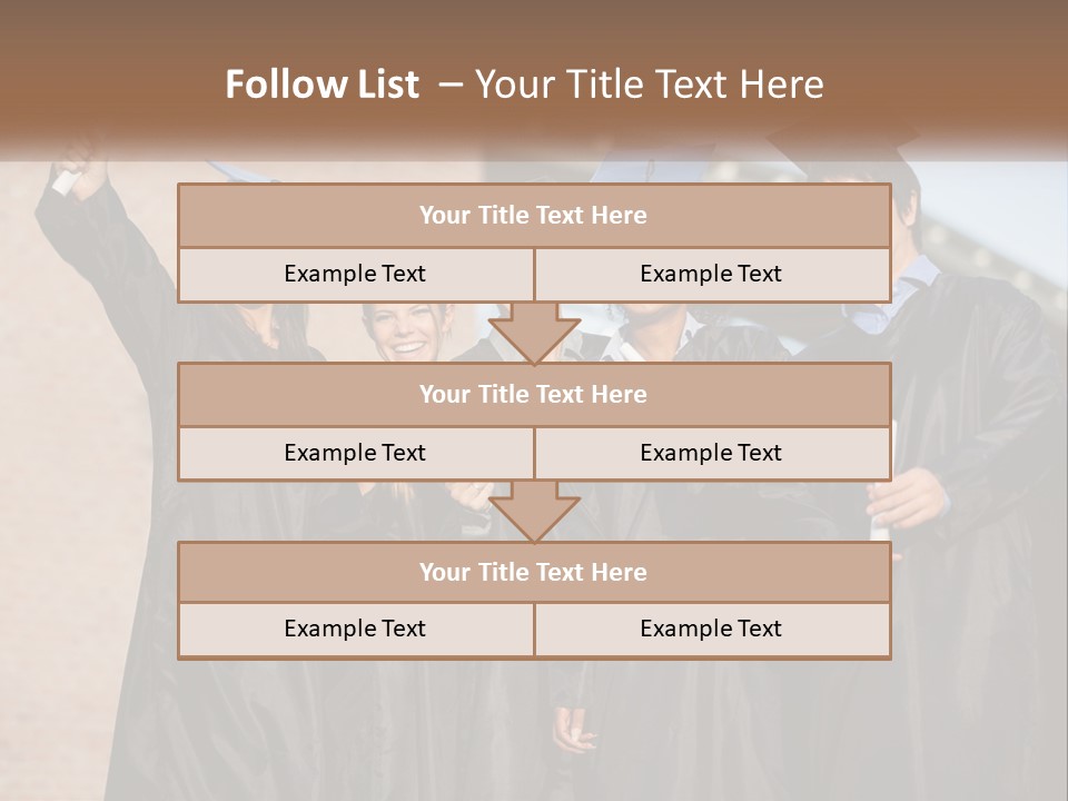 A Group Of People In Graduation Caps And Gowns PowerPoint Template