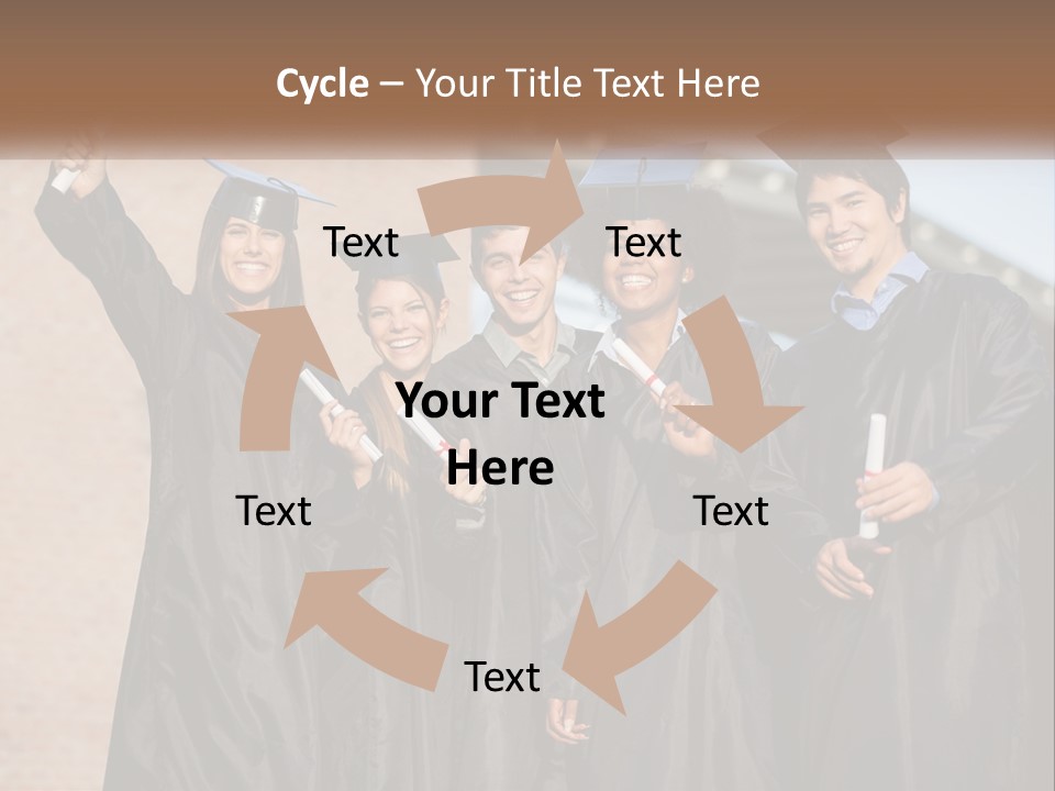 A Group Of People In Graduation Caps And Gowns PowerPoint Template
