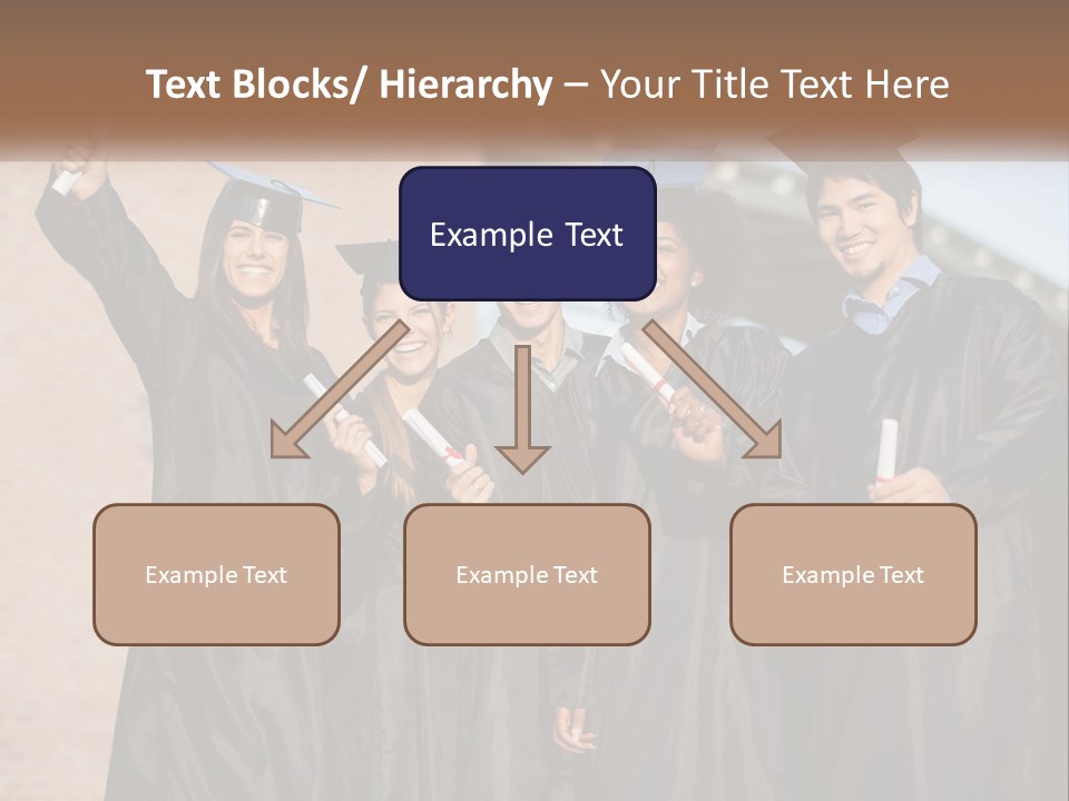 A Group Of People In Graduation Caps And Gowns PowerPoint Template