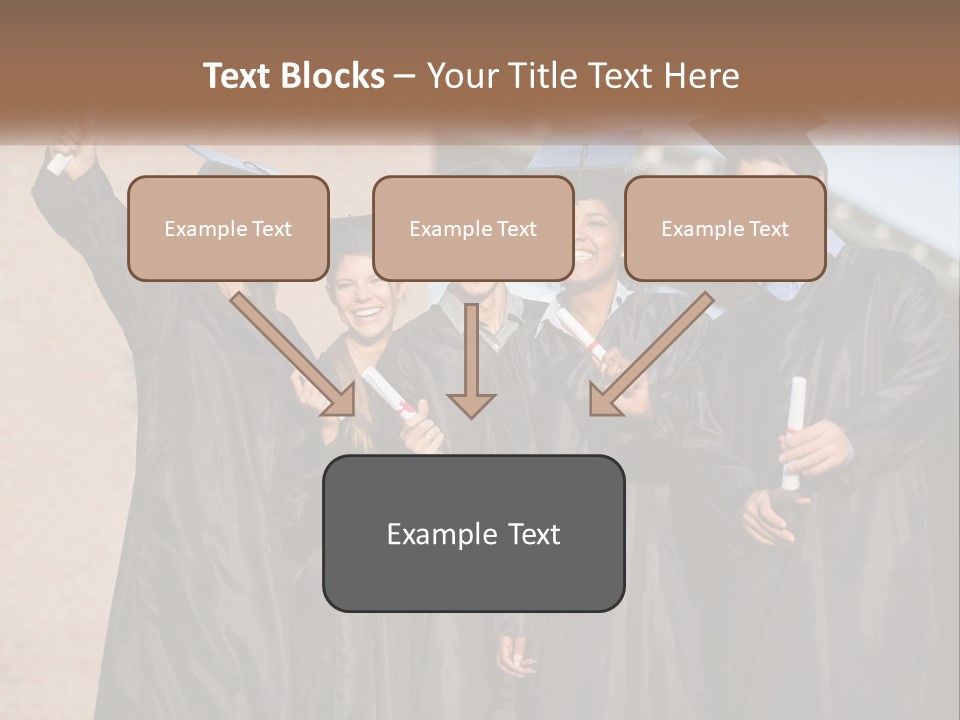 A Group Of People In Graduation Caps And Gowns PowerPoint Template
