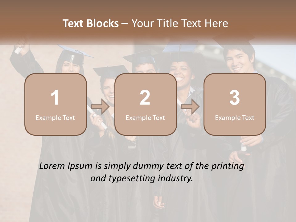 A Group Of People In Graduation Caps And Gowns PowerPoint Template