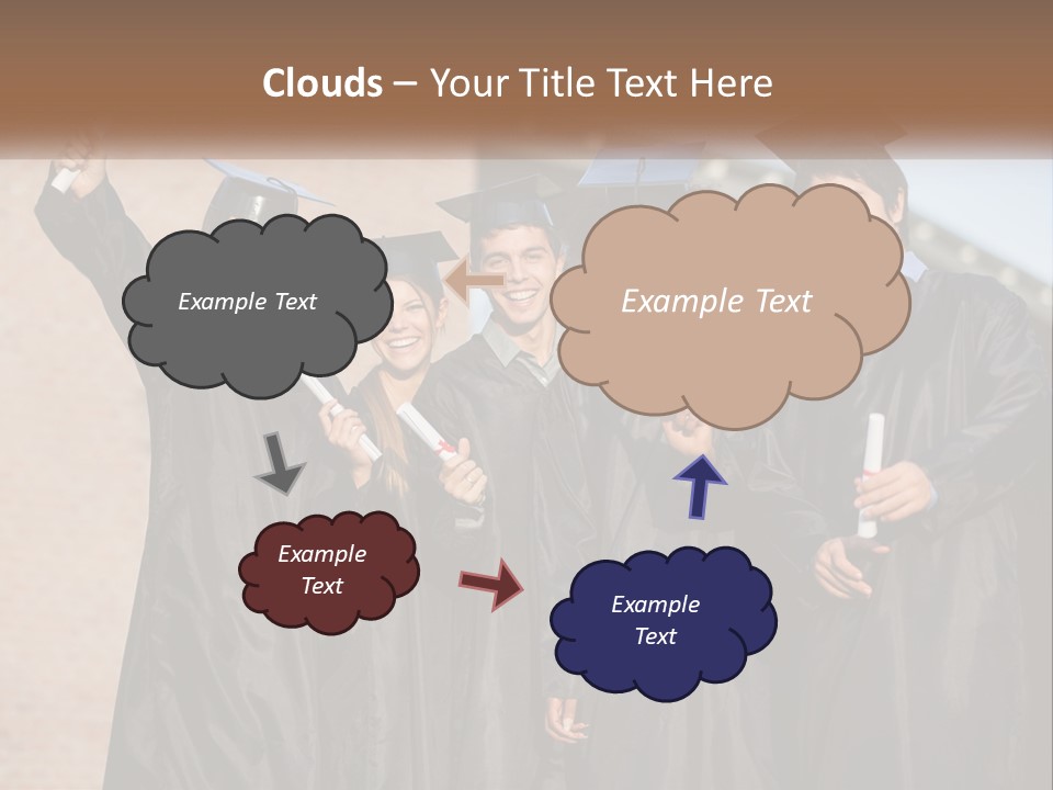 A Group Of People In Graduation Caps And Gowns PowerPoint Template