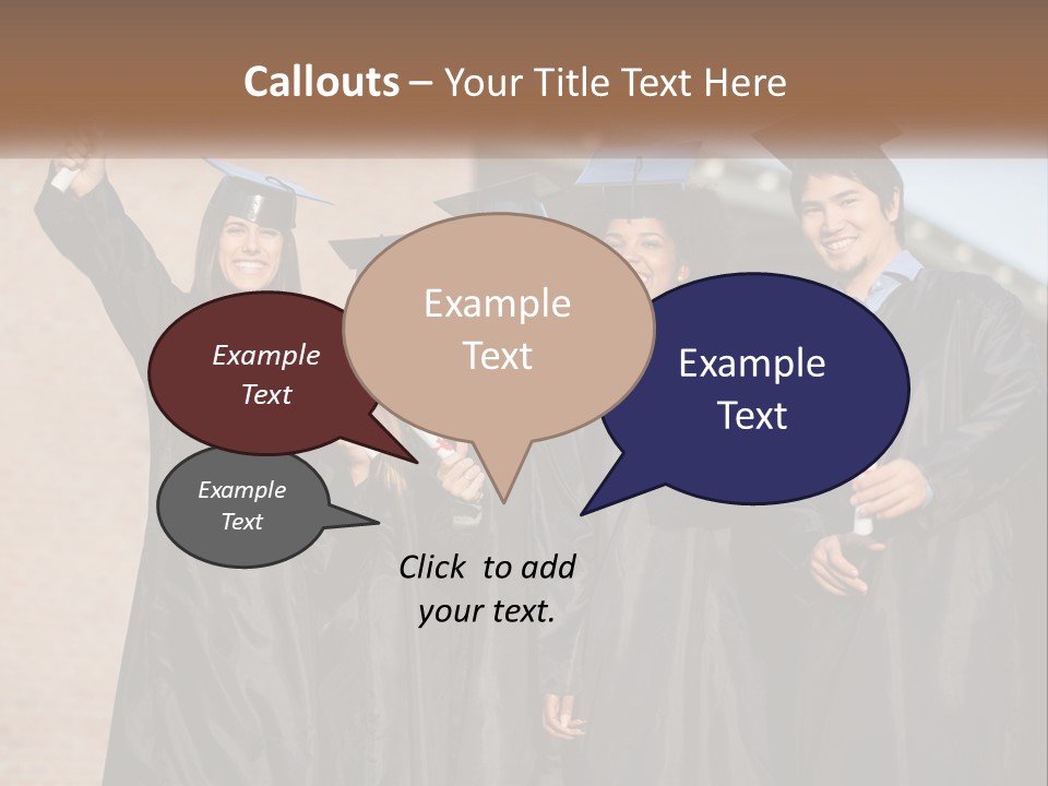 A Group Of People In Graduation Caps And Gowns PowerPoint Template