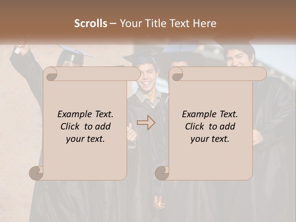 A Group Of People In Graduation Caps And Gowns PowerPoint Template