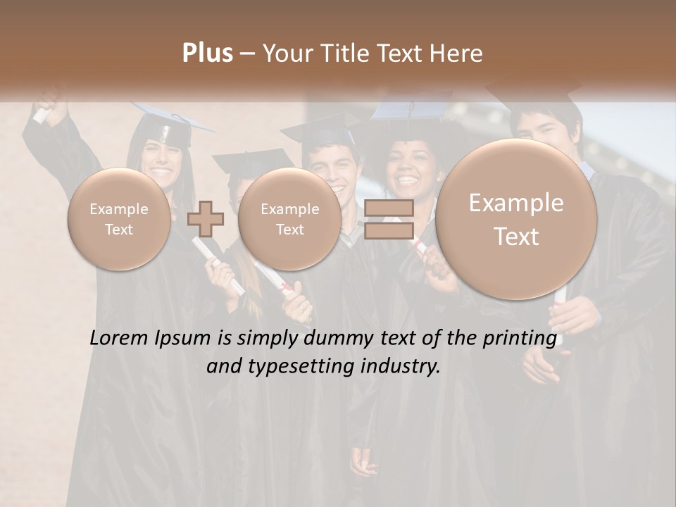 A Group Of People In Graduation Caps And Gowns PowerPoint Template
