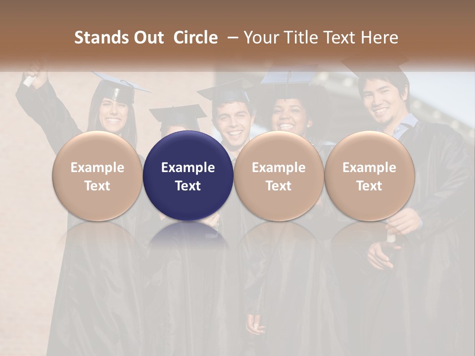 A Group Of People In Graduation Caps And Gowns PowerPoint Template