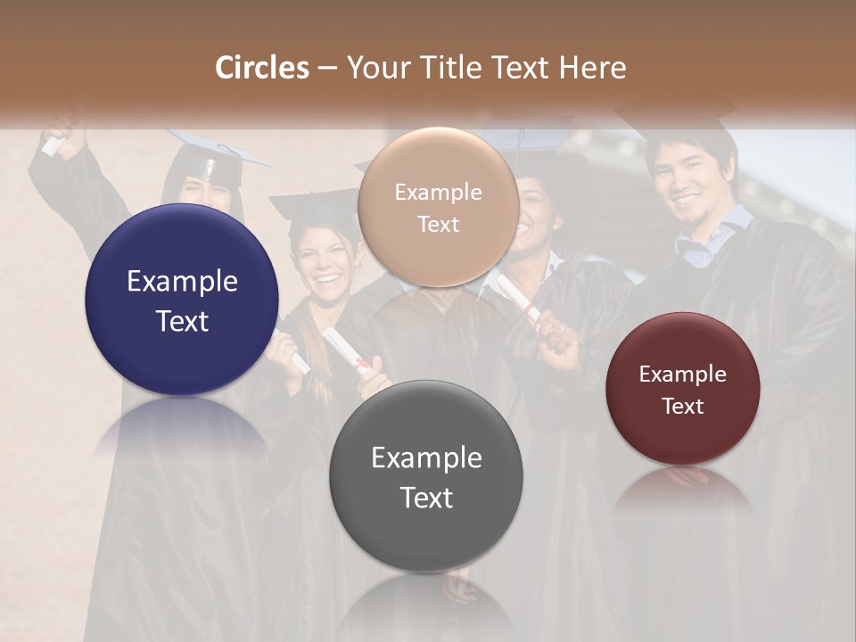 A Group Of People In Graduation Caps And Gowns PowerPoint Template