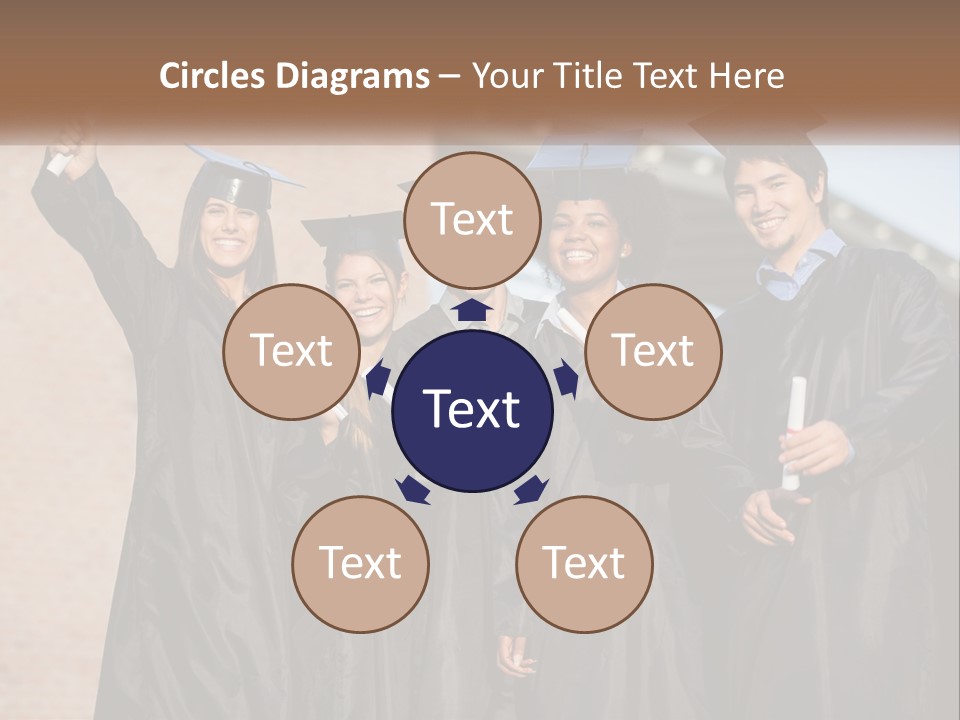 A Group Of People In Graduation Caps And Gowns PowerPoint Template