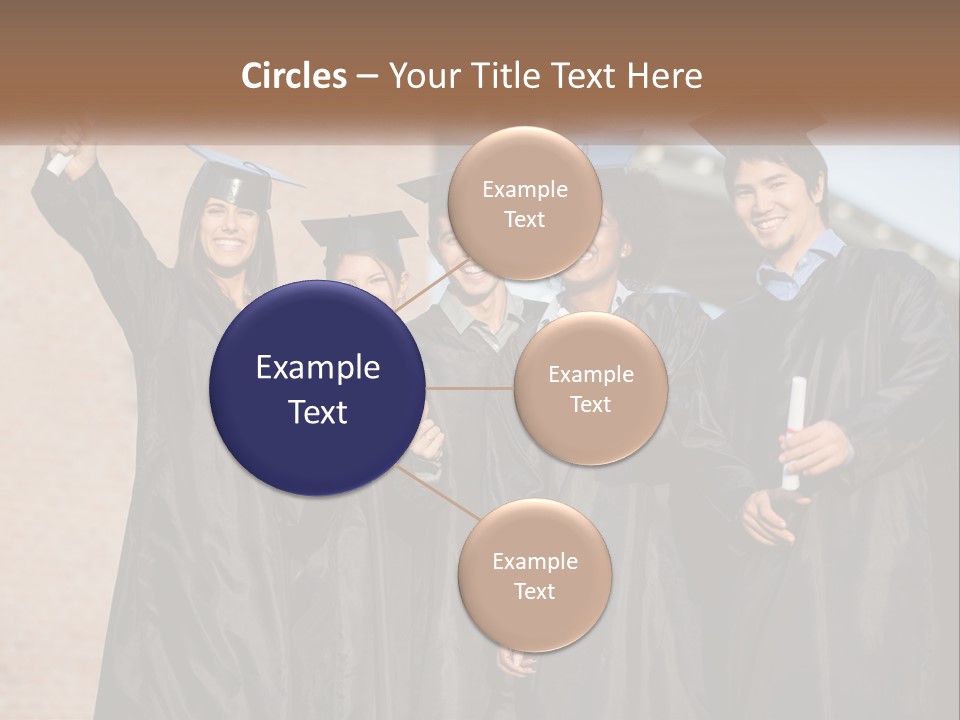 A Group Of People In Graduation Caps And Gowns PowerPoint Template