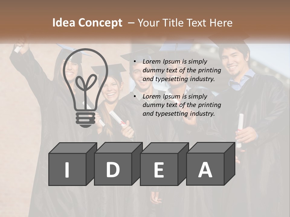 A Group Of People In Graduation Caps And Gowns PowerPoint Template