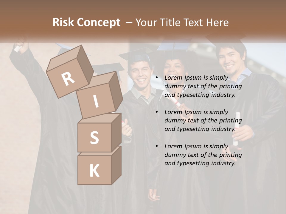 A Group Of People In Graduation Caps And Gowns PowerPoint Template