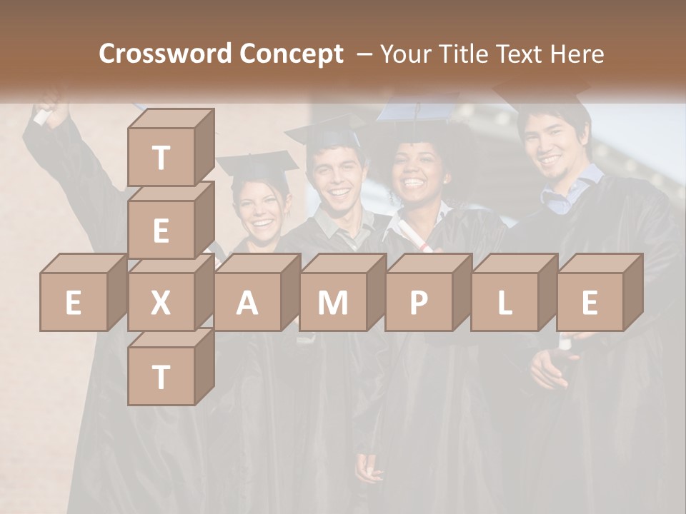 A Group Of People In Graduation Caps And Gowns PowerPoint Template