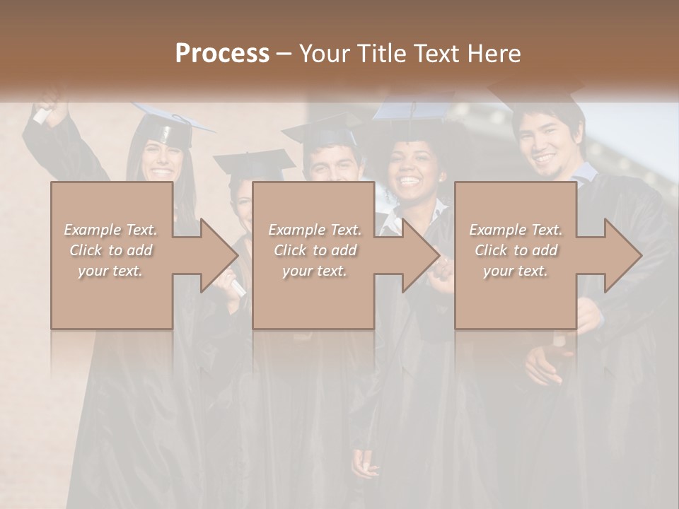 A Group Of People In Graduation Caps And Gowns PowerPoint Template