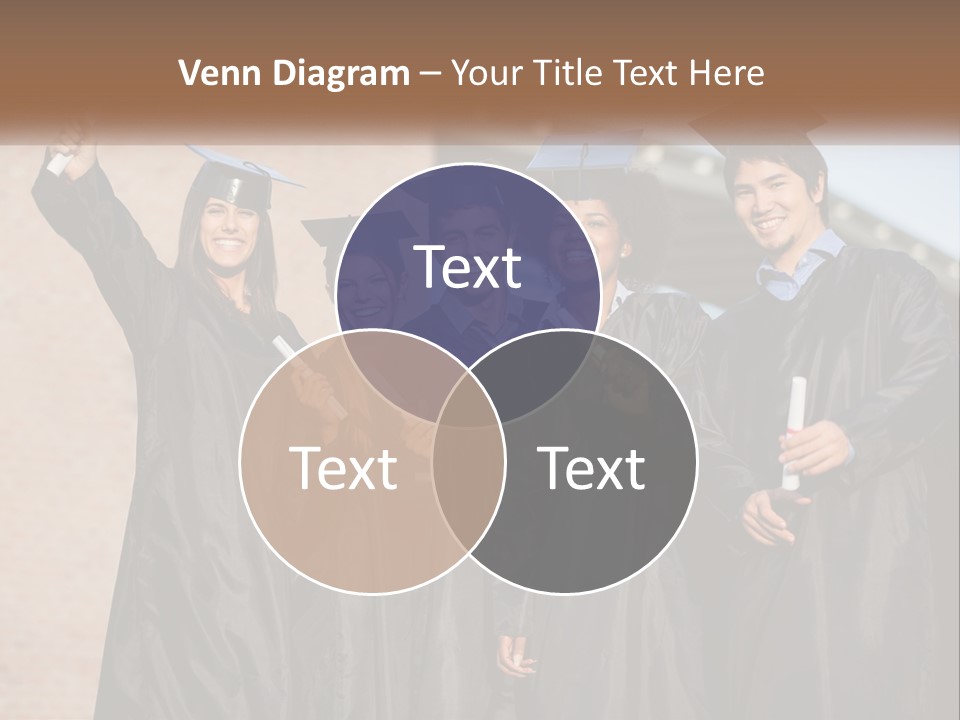 A Group Of People In Graduation Caps And Gowns PowerPoint Template
