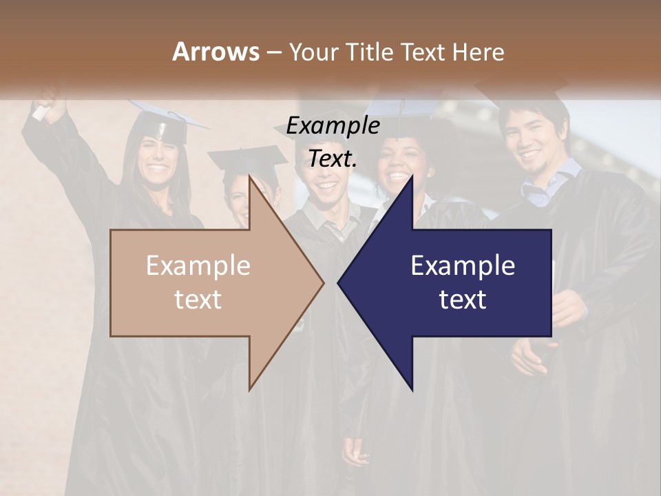 A Group Of People In Graduation Caps And Gowns PowerPoint Template