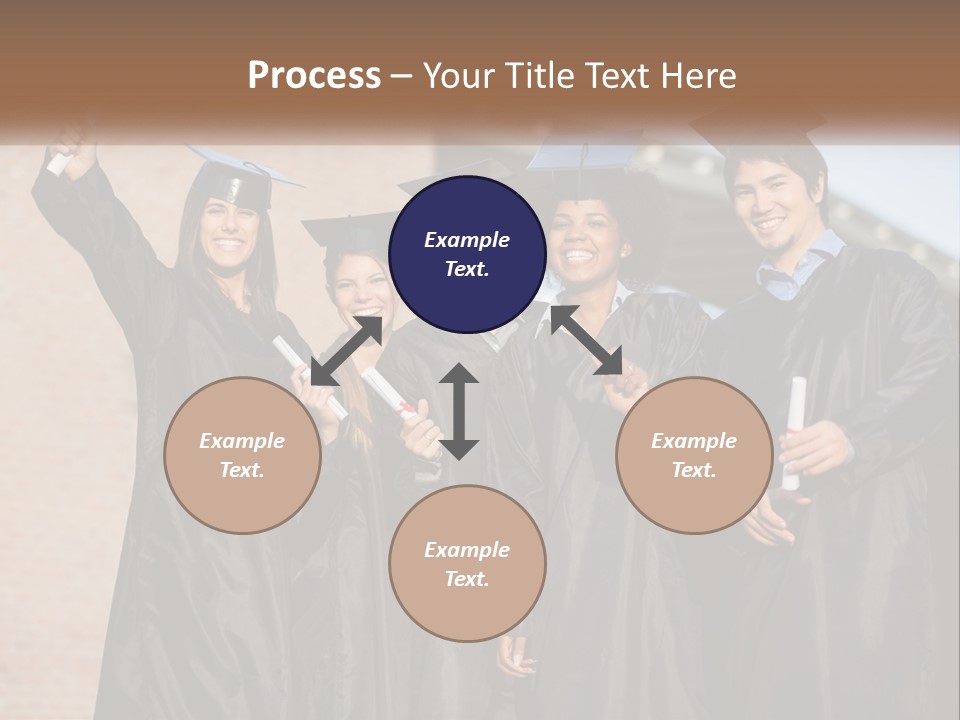 A Group Of People In Graduation Caps And Gowns PowerPoint Template